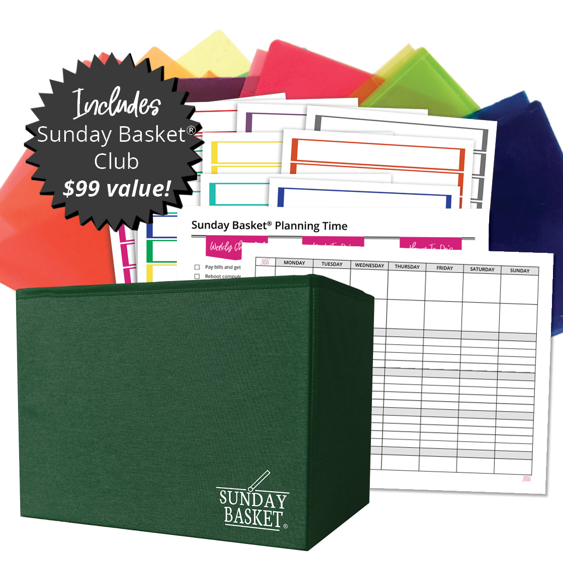 Organize 365 Complete Sunday Basket System